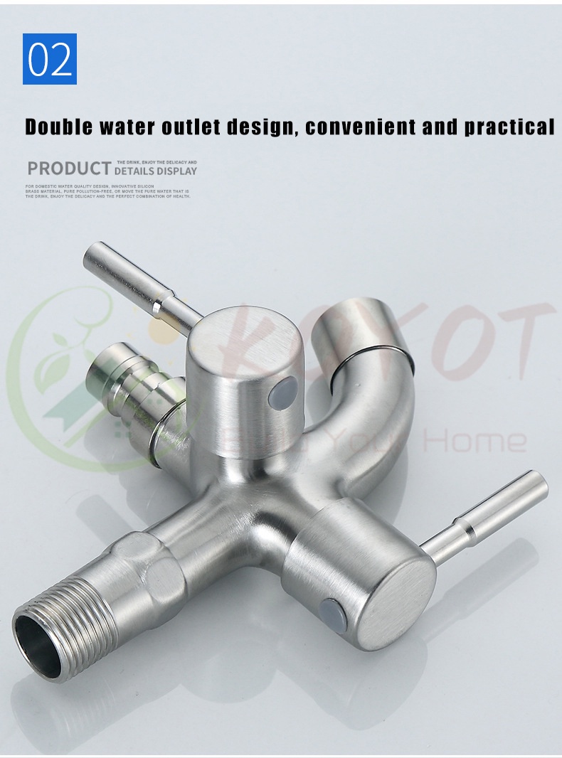 Koyot Stainless Steel In Out Head Two Way Water Washer Tap