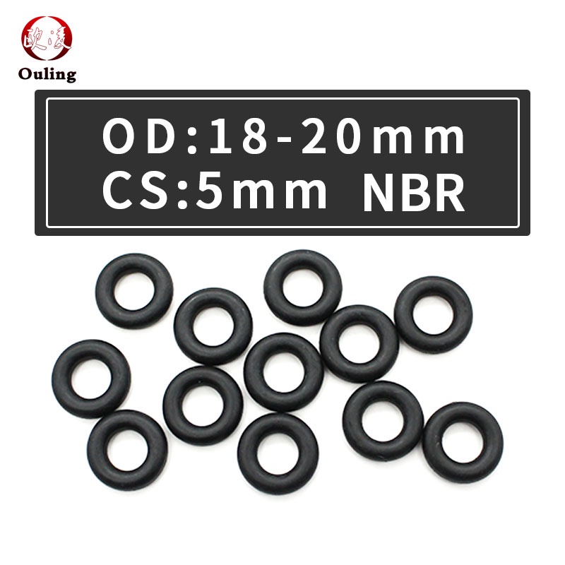 50PCS Lot Black NBR Sealing O Ring CS 5mm Thickness OD18 20 5mm O Ring