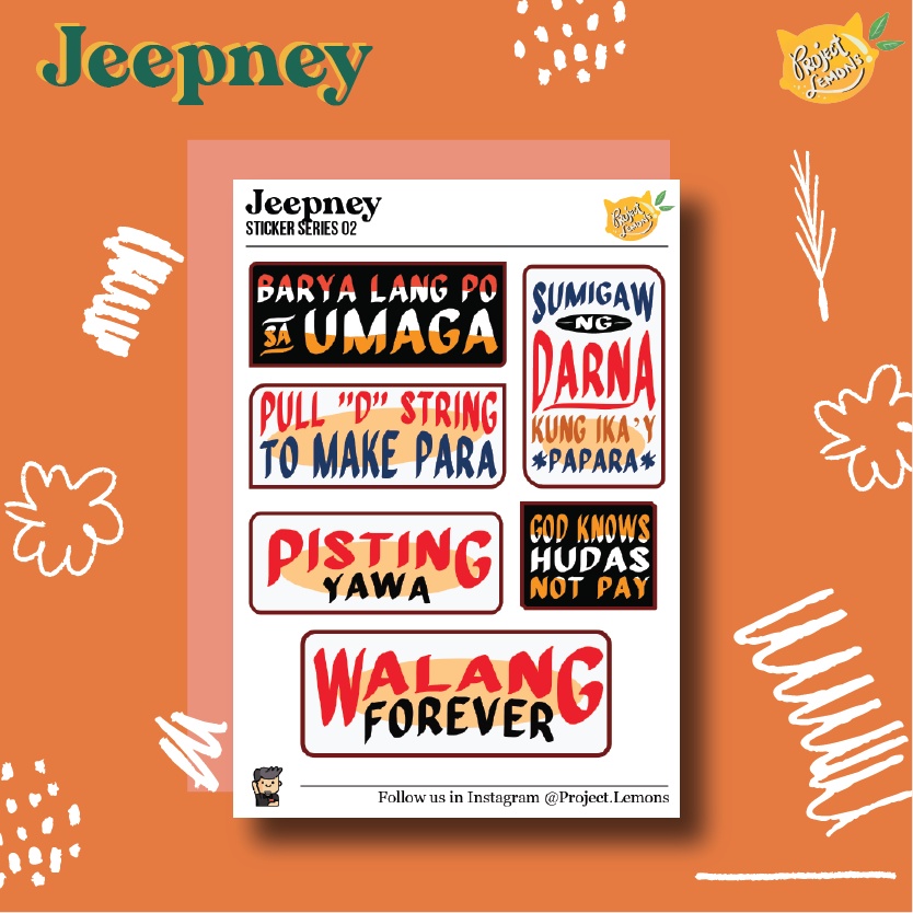 Project Lemons Jeepney Signs Journal Planner Scrapbook Waterproof