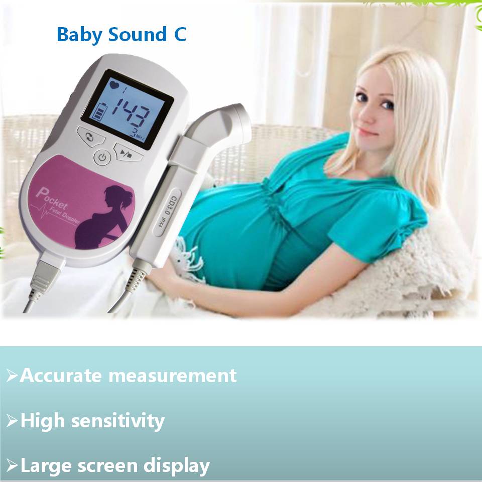 Contec Handheld Color Prenatal Fetal Doppler Mhz Probe Baby Heart Beat