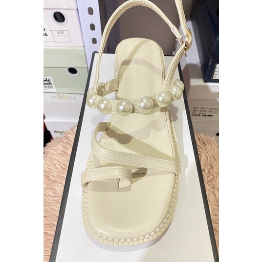Korean Nude Pearl Chunks Sandals Shopee Philippines