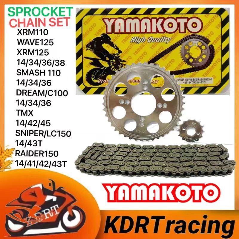 Chain Set Sprocket Yamakoto For Xrm WAVE125 Smash Dream TMX Raider 150