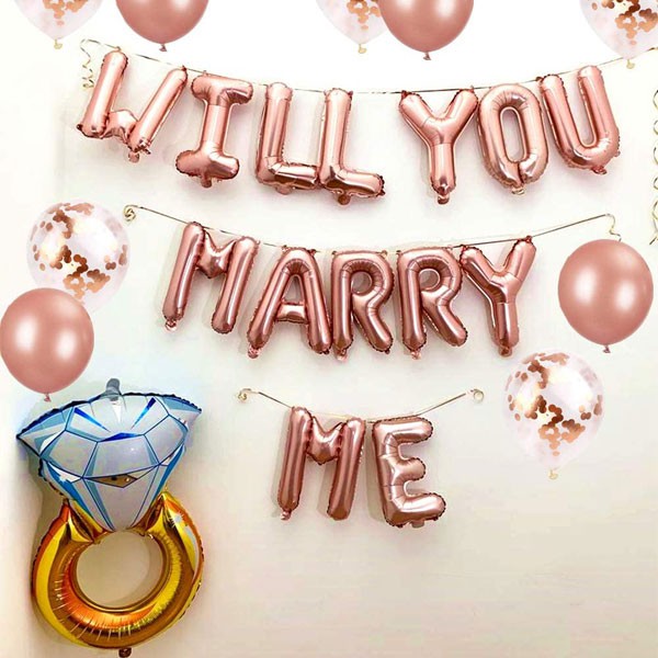 12 Pcs Foil Will You Marry Me Balloons Marry Me Balloons Marriage