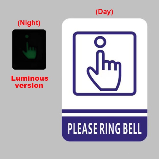 PLEASE RING BELL PVC Doorbell Signage Boards 10x7cm 3M Sticker