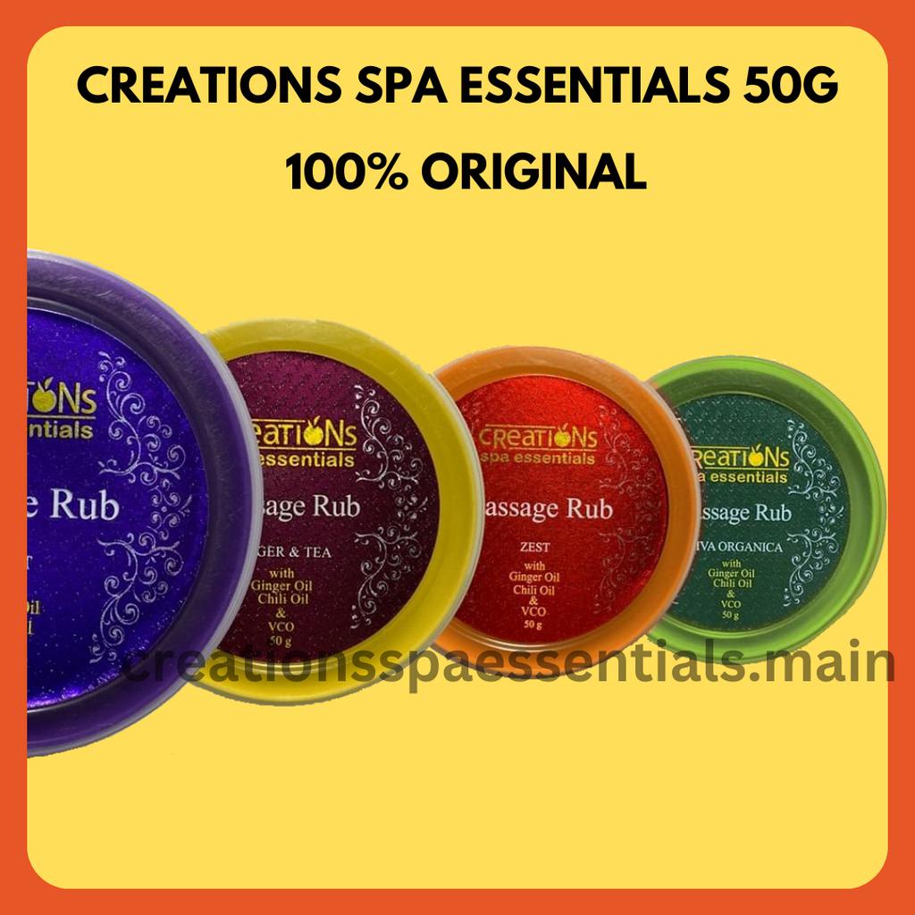 𝐎𝐑𝐈𝐆𝐈𝐍𝐀𝐋 CREATIONS SPA ESSENTIALS 50G MASSAGE RUB PAIN RELIEF RUB