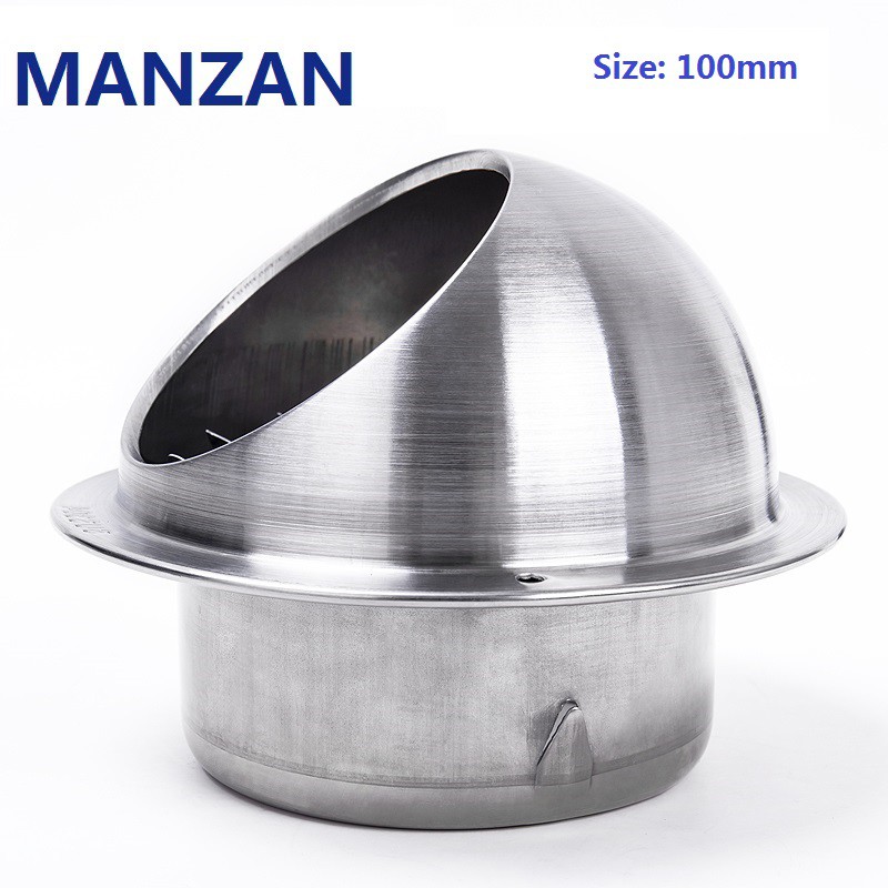 Manzan 100mm 4 Stainless Steel Wall Air Vent Ducting Ventilation