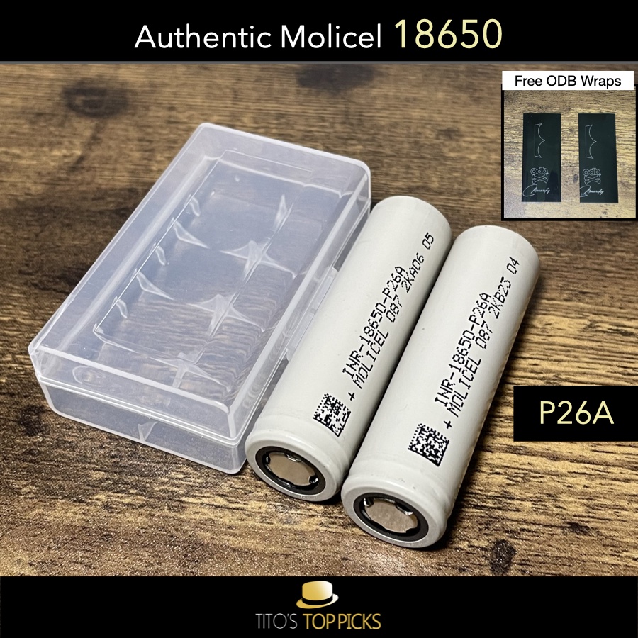 Molicel P26A 18650 2600mah Rechargeable Li Ion Battery Sold By