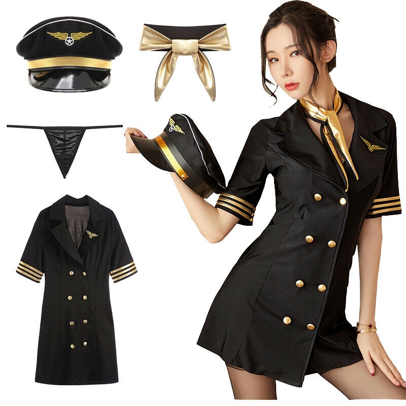 Sexy Lingerie Flight Attendant Uniform Temptation Halloween Costume