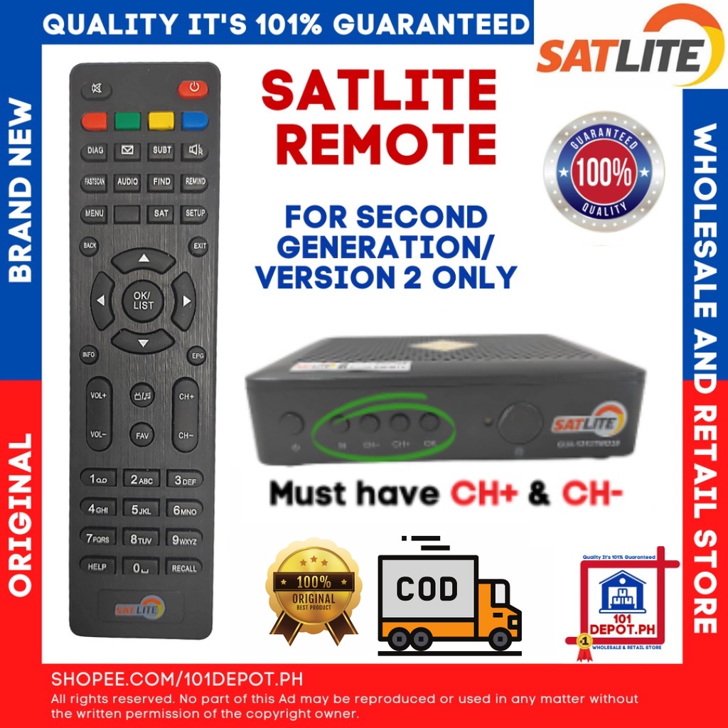 Original Satlite Second Generation Version 2 Remote Shopee Philippines