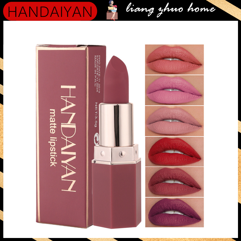 Handaiyan Sexy Matte Lipstick Lip Gloss Waterproof Nude Pigments