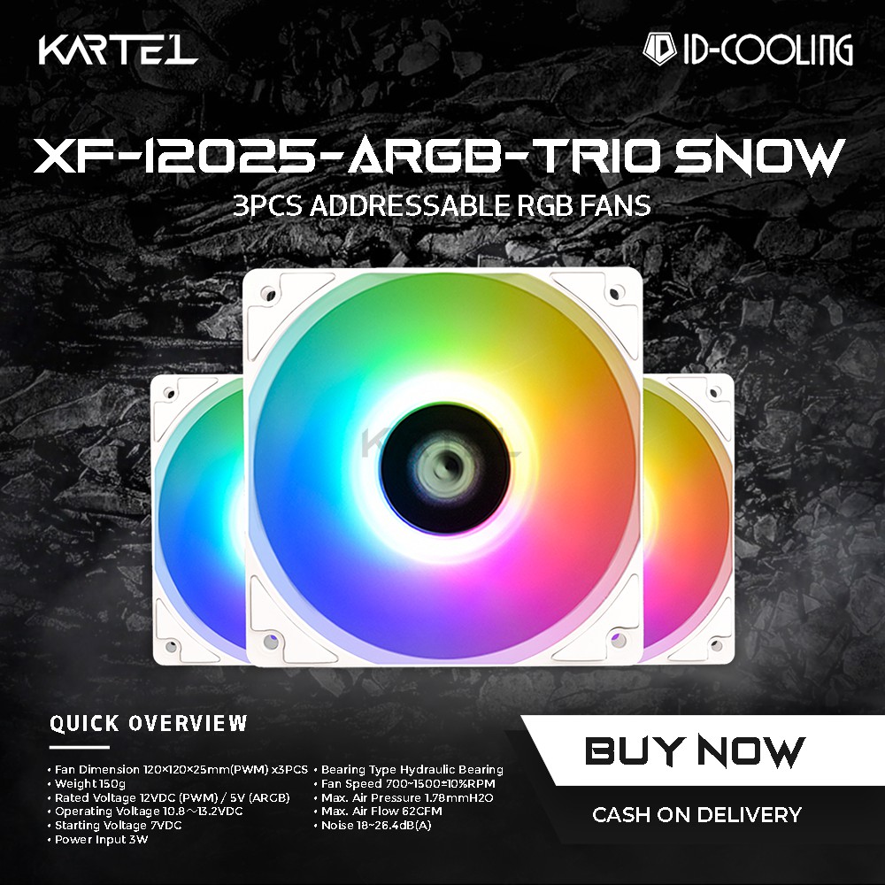 Id Cooling Xf Argb Trio Snow Edition Idcooling Xf Argb