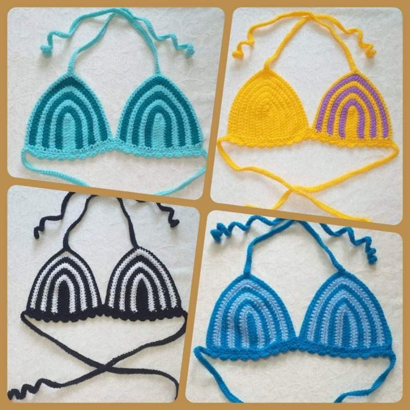 Crochet Bikini Top Stripes Shopee Philippines