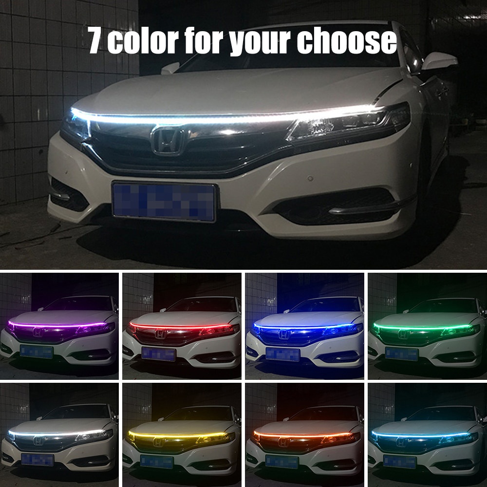 Led Car Hood Lights Universal Headlight Strip Flexible Car Decorative