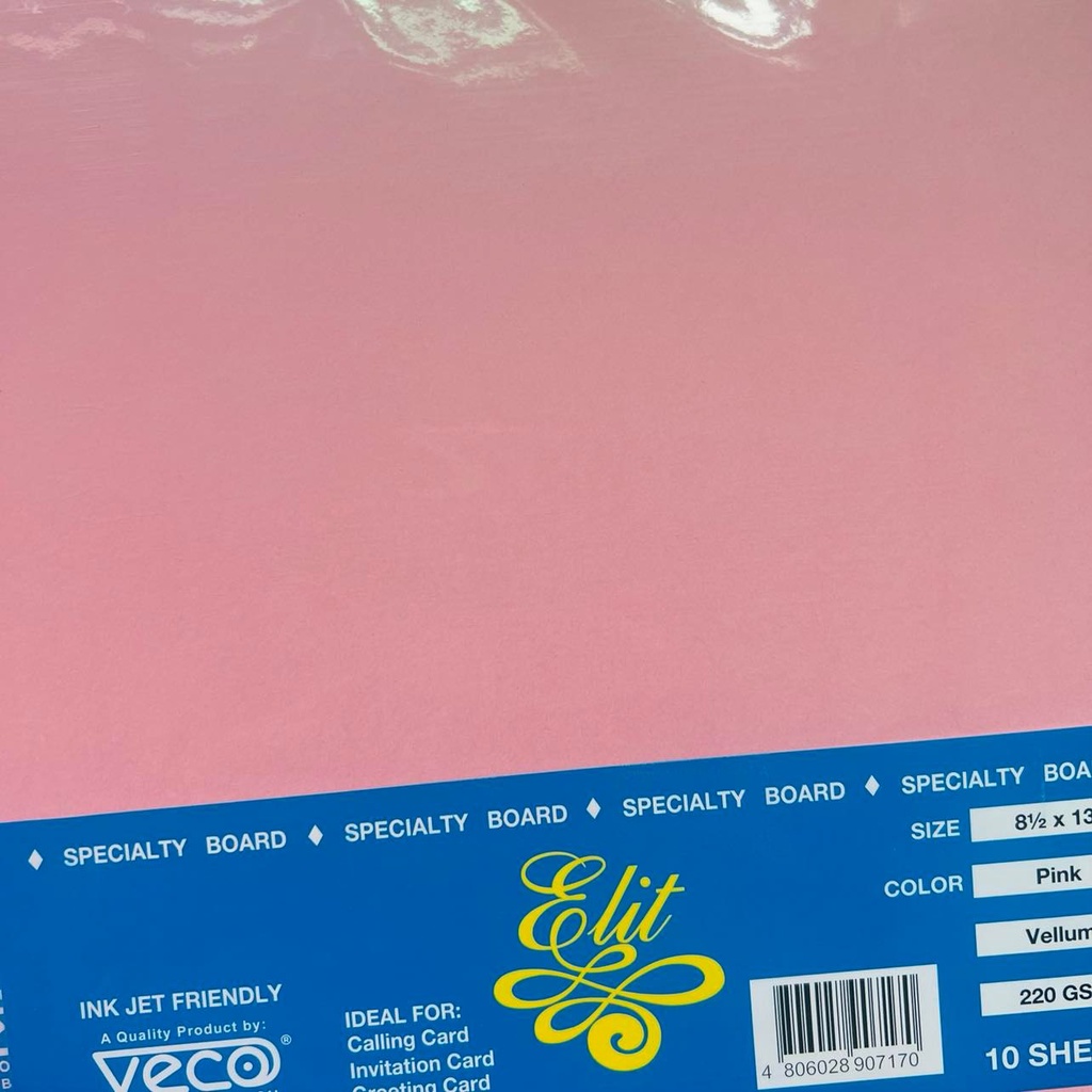 Veco Elit Vellum Specialty Board 220gsm 10sheets White Cream Long Short