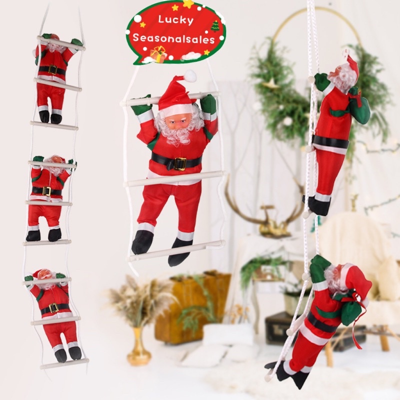 The New Hot Selling Christmas Santa Claus Climbing On Rope Ladder Xmas