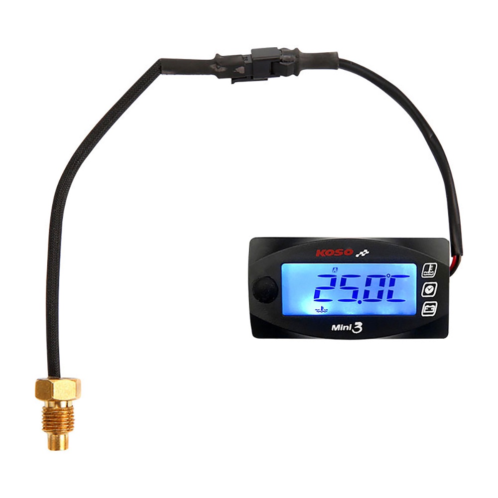 Motorcycle KOSO Mini 3 In 1 Water Temperature Meter Digital Voltmeter