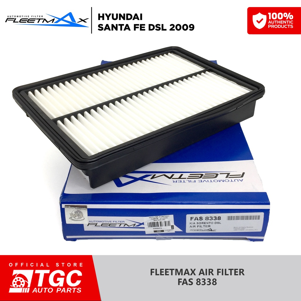 Fleetmax Air Filter Air Cleaner Hyundai Santa Fe Dsl Kia Sorento Dsl