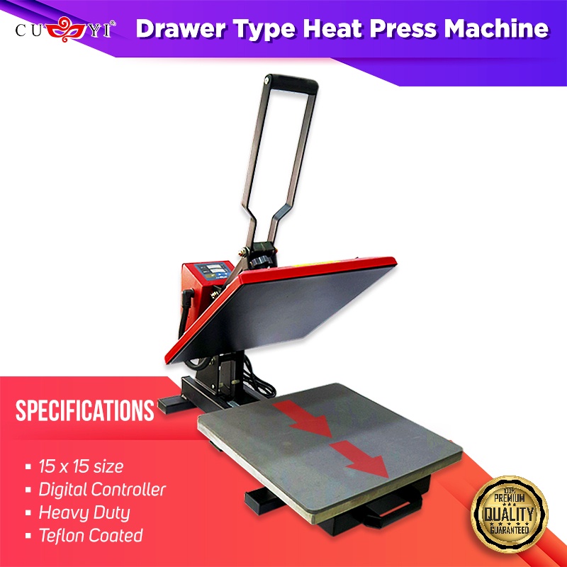 A Size Drawer Type Cuyi Digital Heat Press Machine Heavy Duty