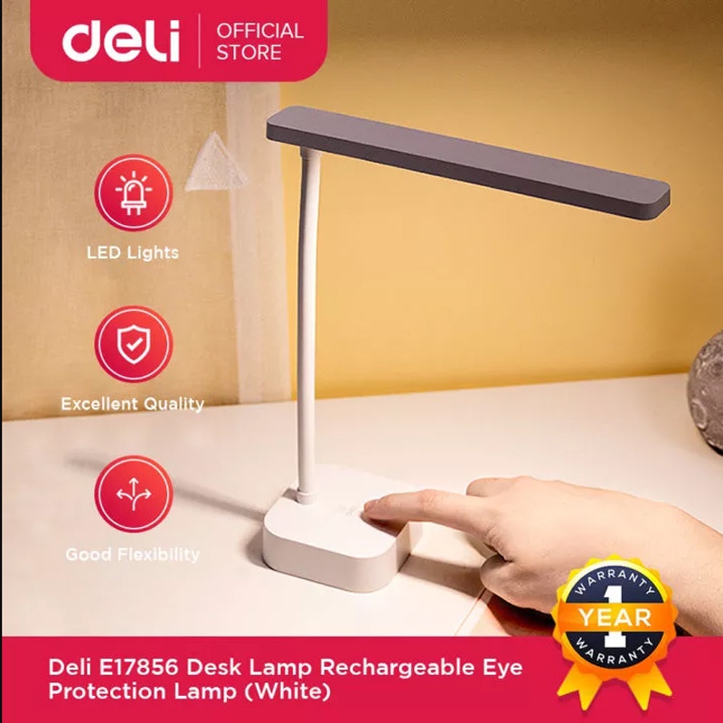 Deli E17856 LED Study Table Lamp Office Desk Light With Flexible Swing