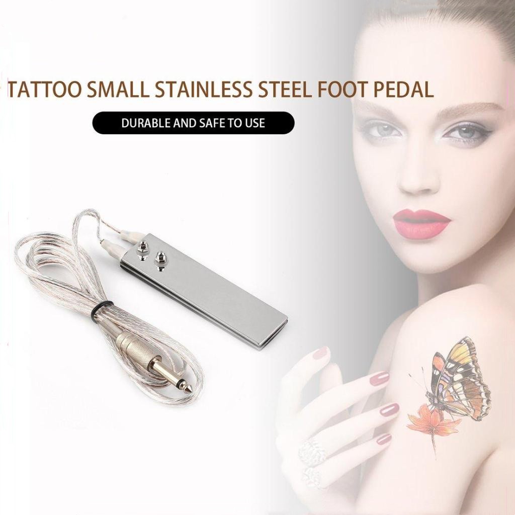 Stainless Steel Mini Pedal Professional Tattoo Pedal Switch With Wire