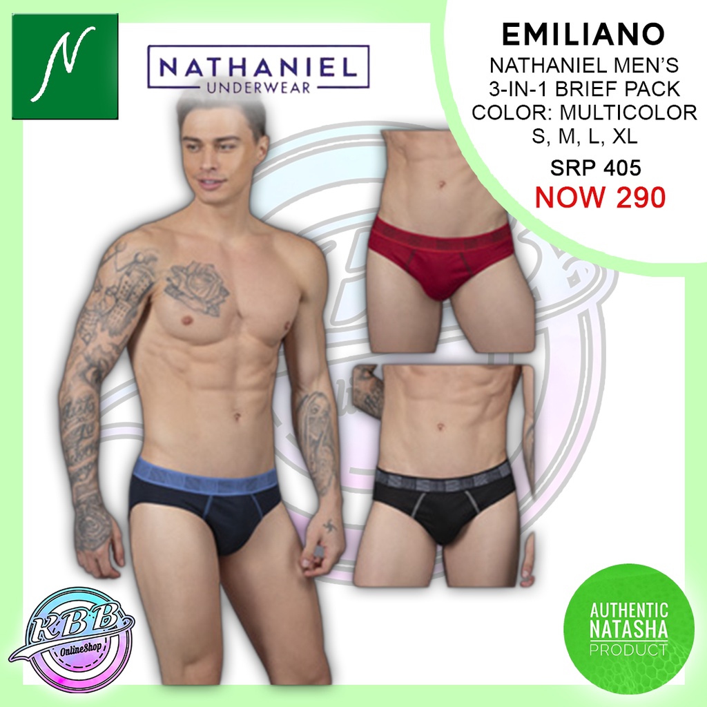 Natasha Nathaniel Emiliano 3 IN 1 Mens Bikini Brief Pack Shopee