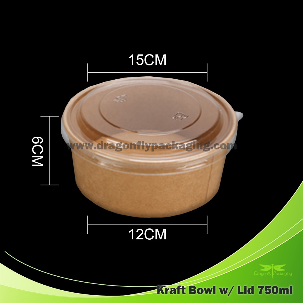 Wholesale Dragonfly Ml Kraft Bowl With Lid Pcs Microwavable