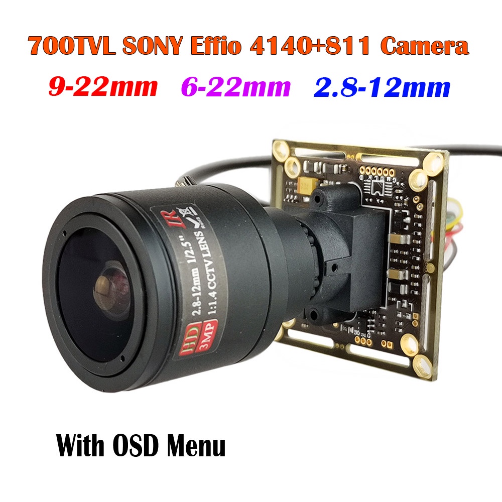 700TVL CCD SONY Effio 4140 811 Sensor 9 22mm 2 8 12mm Lens DIY Mini