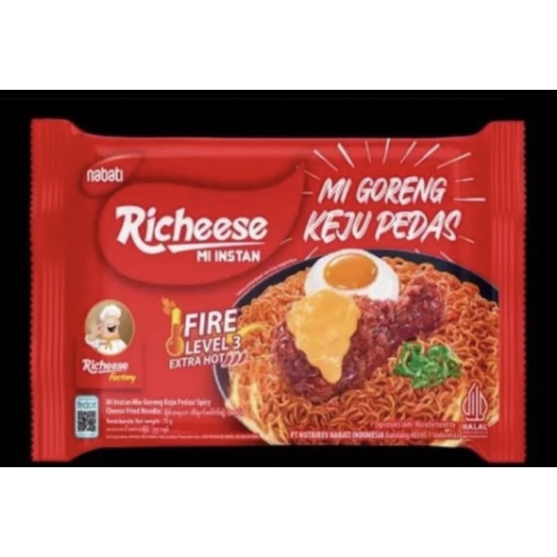 Richeese Fried Noodles Spicy Level 3 Instant Richeese Noodles