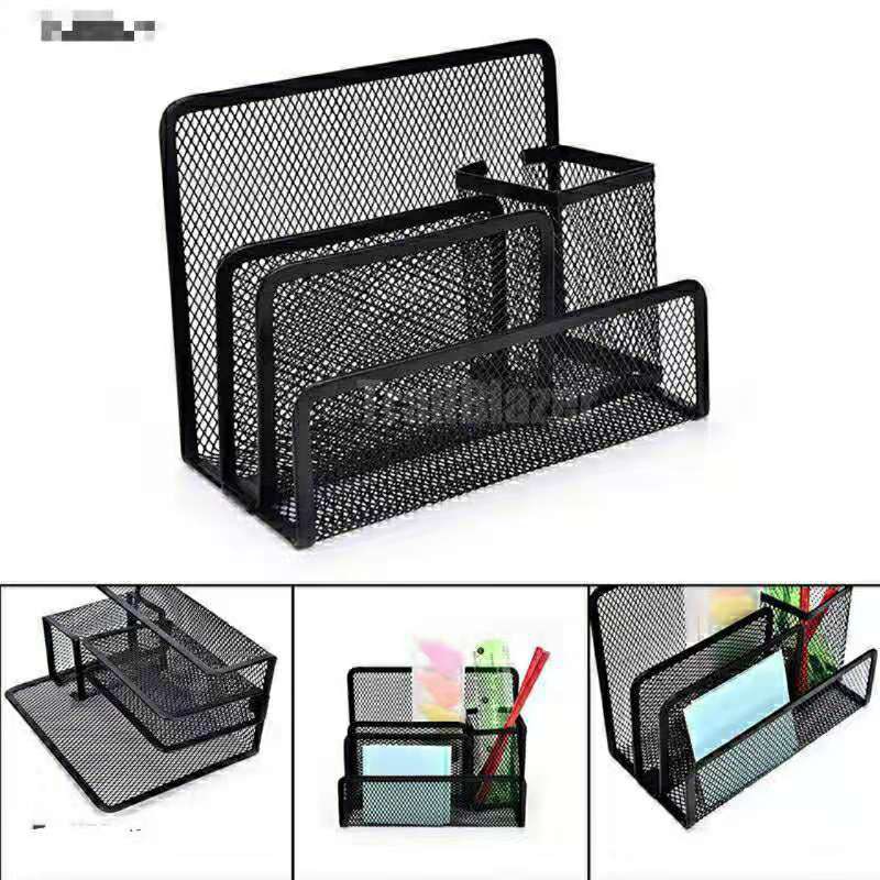 Tbph Black Metal Mesh Office Desk Organizer Set File Tray Pencil