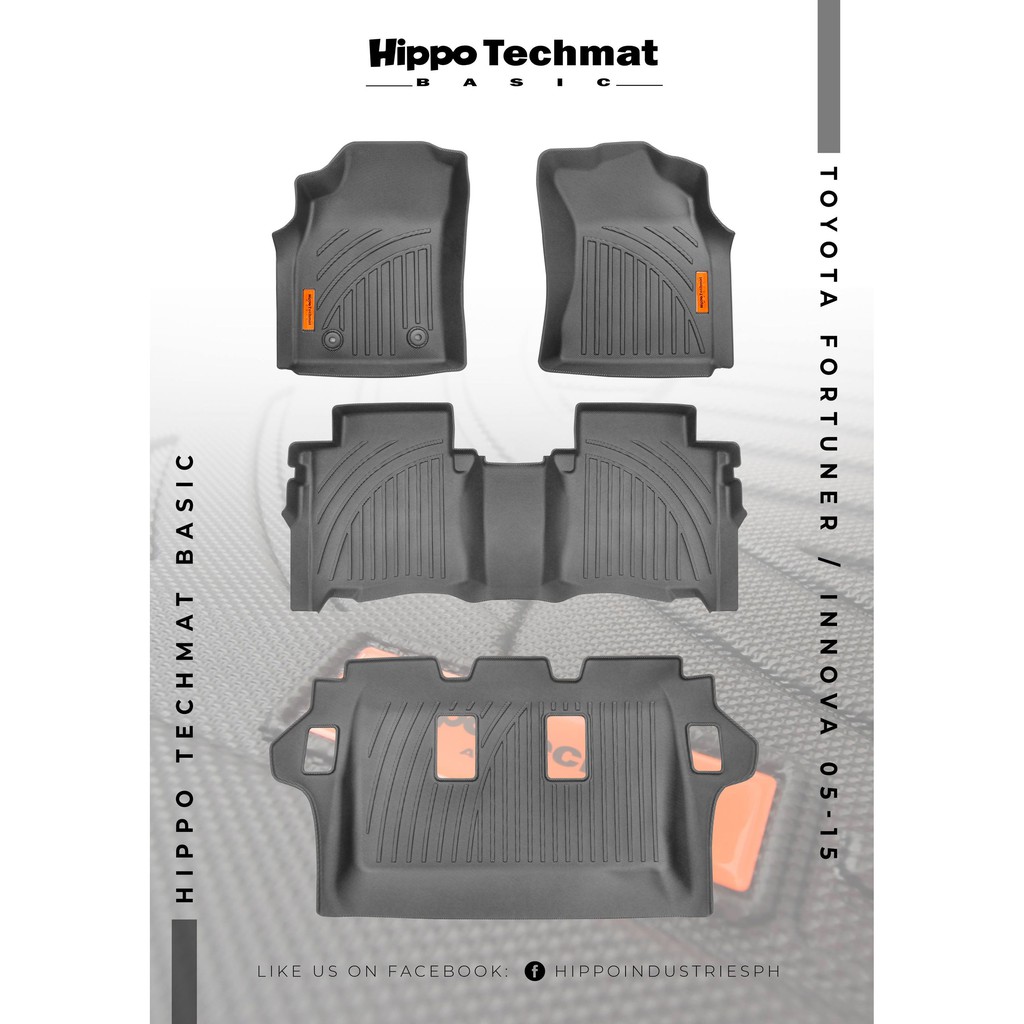 Toyota Fortuner Innova 2005 2015 Matting Hippo Techmat Basic