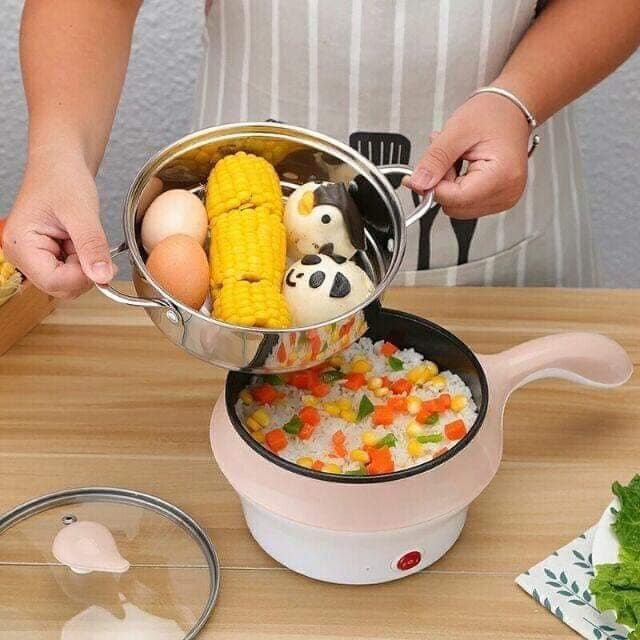 Multifunctional Electric Mini Hot Pot With Steaming Frying Frying