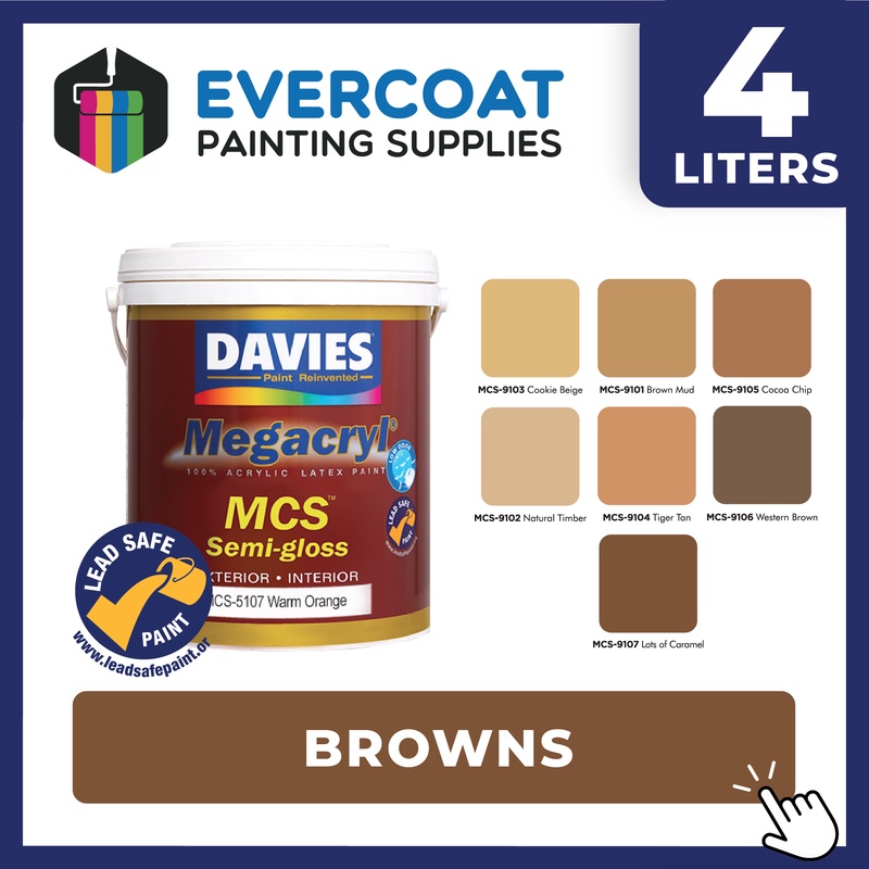 Davies Paints Megacryl Semi Gloss 4 Liters Browns Shopee Philippines