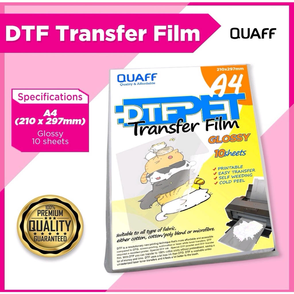 Sheets Dtf Direct To Film Pet Transfer Film Glossy A A Size