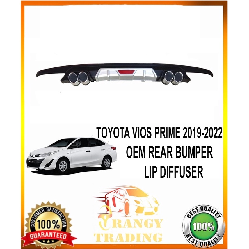 Toyota Vios 2019 To 2025 4th Generation Rear Bumper Lip Diffuser Black