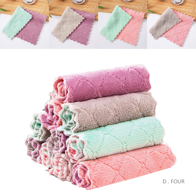 D4 Microfiber Cleansing Cloth Hand Wipe Washing Cloth Rag Kitchen