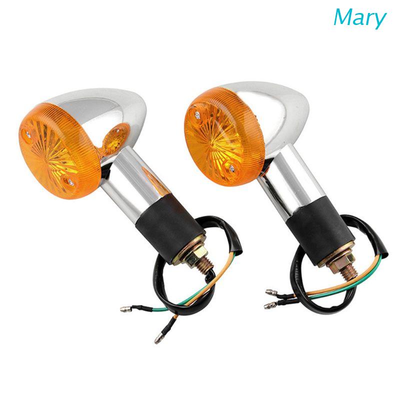 Mary 2Pcs Bullet Motorcycle Front Rear Turn Signal Light Indicators