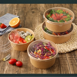 Pcs Round Meal Box Round Kraft Paper Box Take Out Takoyaki Chicken