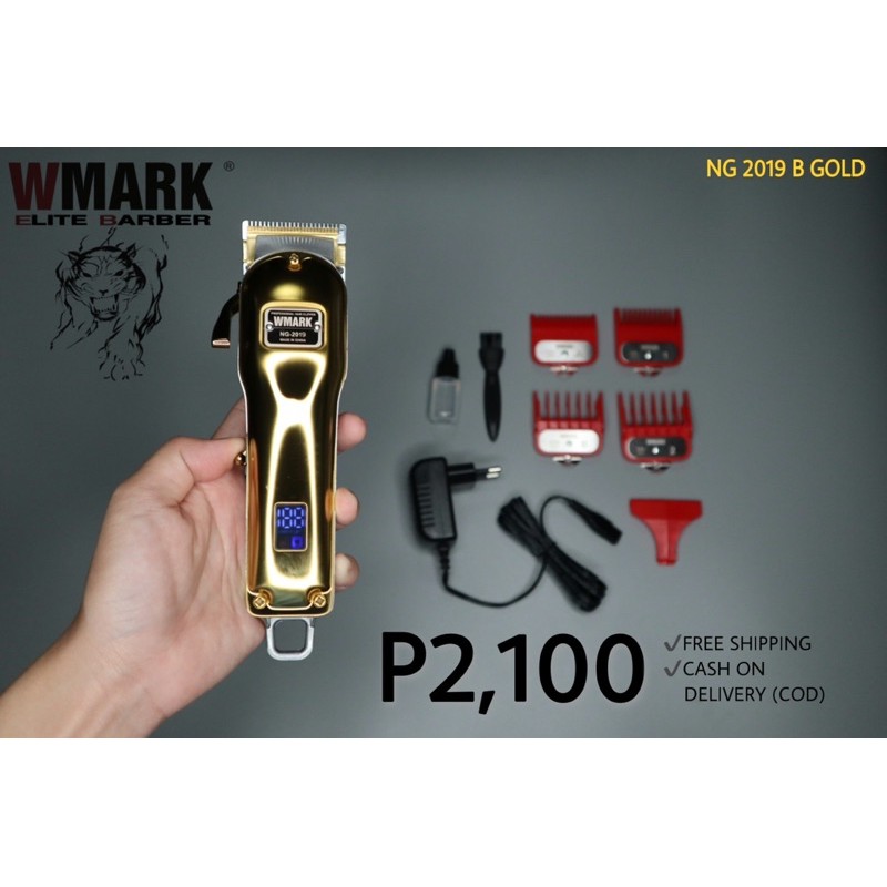 Wmark Professional Hair Clipper All Metal Gold Cordless Ng B Elite