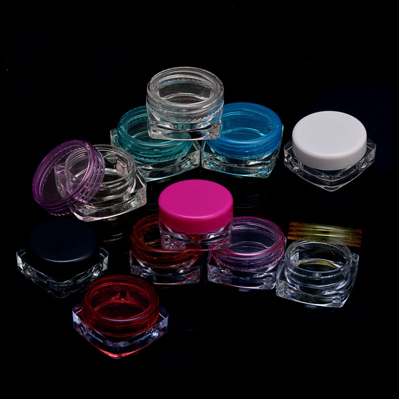 30 Pcs Transparent Small Square Bottle 5g Cosmetic Empty Jar Pot