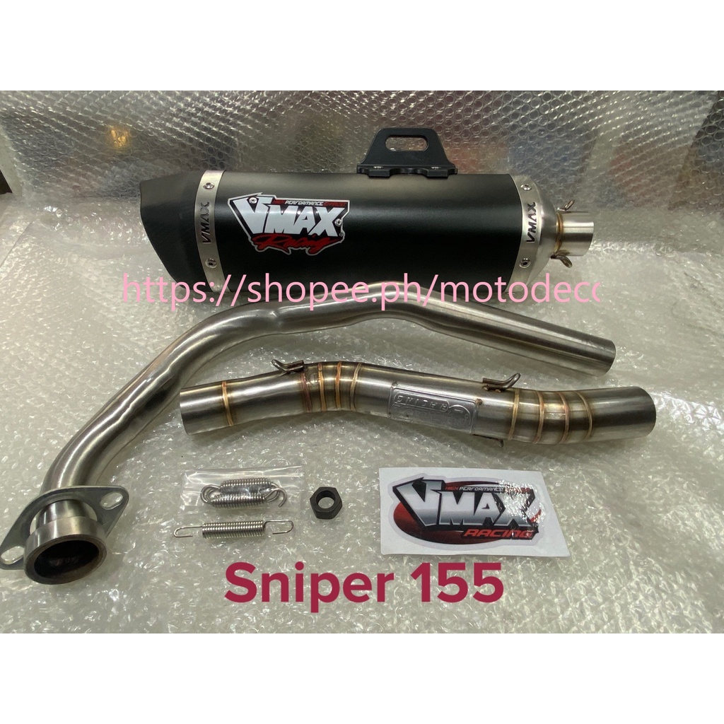 VMAX POWER PIPE For SNIPER 155 V2 WITH ELBOW AND CANISTER Shopee