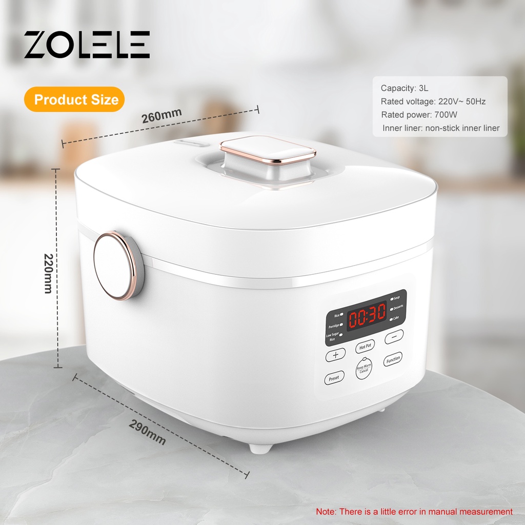 ZOLELE ZB500 Low Sugar Rice Cooker Smart Hot Pot Rice Cooker 3L Multi