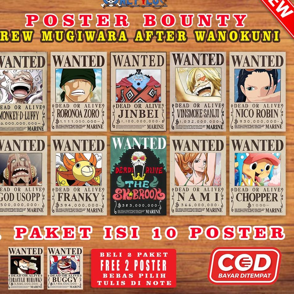 Poster Bounty One Piece Mugiwara Crew 21x30cm CM 1 Package