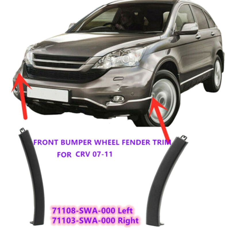 2Pcs Front Bumper Wheel Fender Molding Trim For Honda CRV 2007 2011