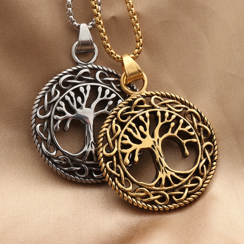 Men S Fashion Jewelry Pure Stainless Steel Tree Of Life Necklace With