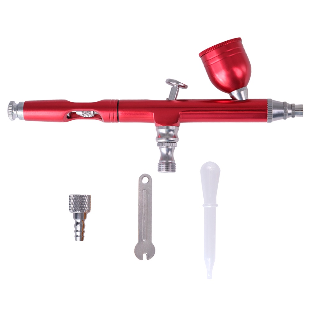 Airbrush Tool Dual Action Gravity Feed Mm Nozzle Spray Gun Cake Red