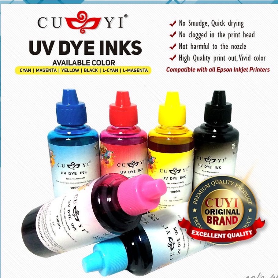 CUYI Dye Ink For Inkjet Printer Continous Refillable Ink C M Y K