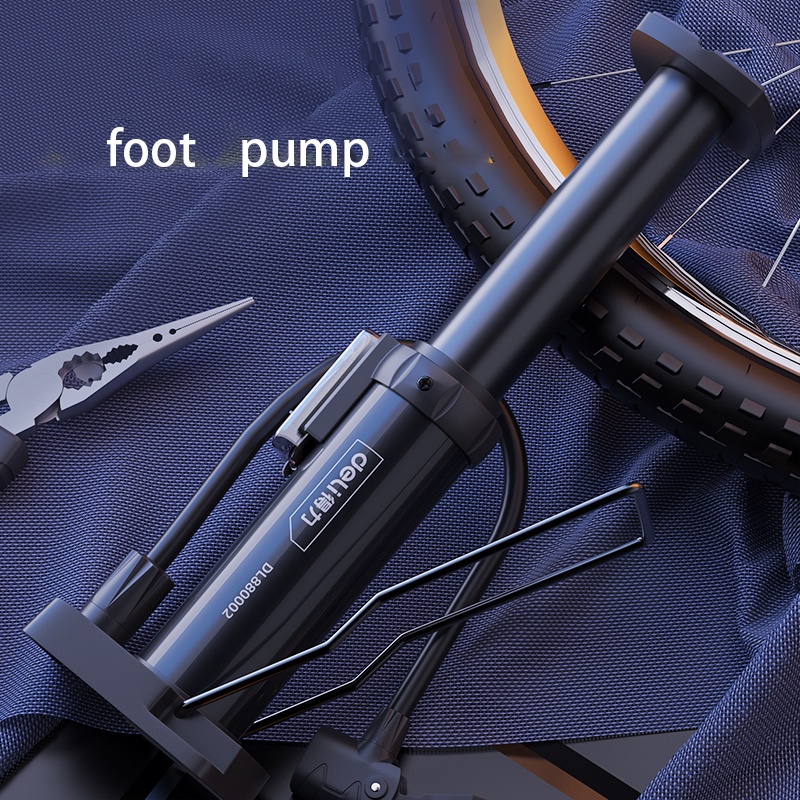 Deli Hand Foot Pump High Pressure Portable Pump For Bike Motorcycle