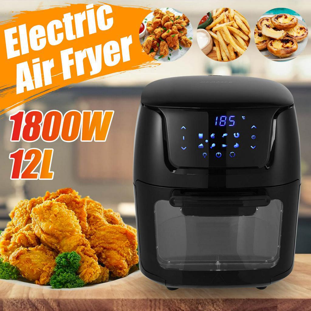 1800W 12L Air Fryer Oven Electric Touch Digital Airfryer Rotisserie Dry