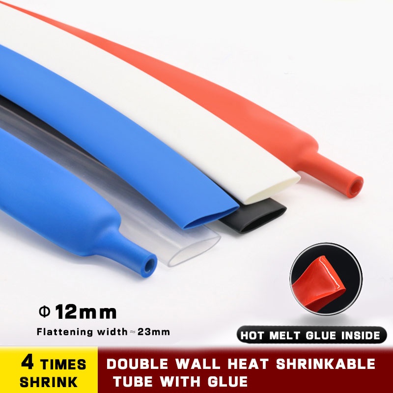 12mm Double Wall Heat Shrinkable Tube 4 Times Shrinkage Ratio 4 1 Thick