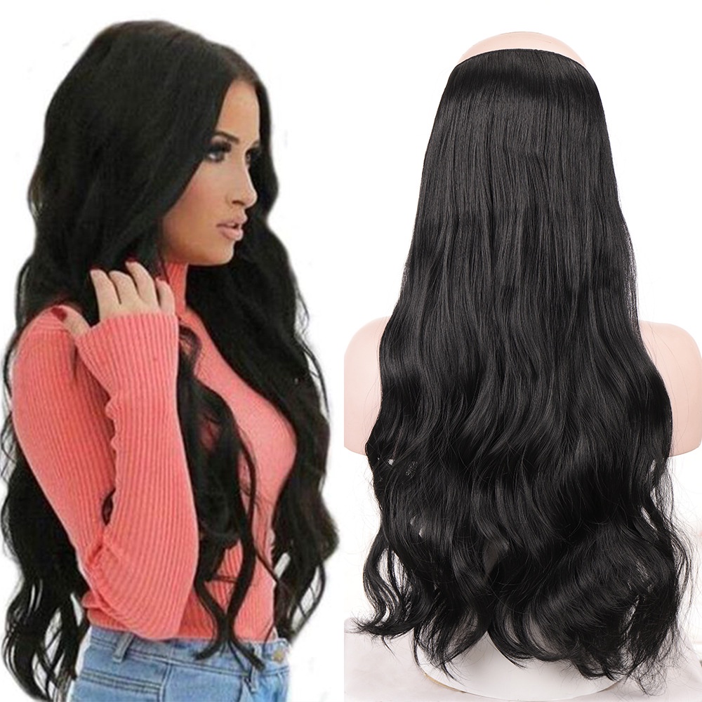 Fashion Fish Line Hair Extension 24 Inch Long Straight Curly Wave Hair